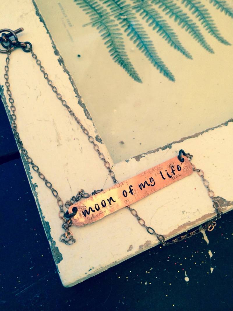 Alte Rustikale Alte Welt Thrones Art Kupfernen Halskette ~ Metall Gestempelt Für Ihre Liebe Mit Ihren Eigenen Ideen Gestalten Mond Meines Lebens von CENTiment