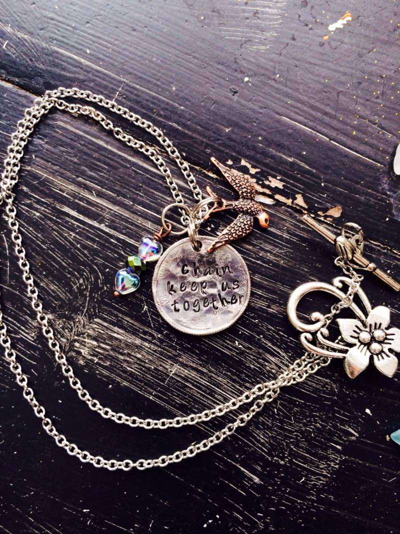 Gehämmertes Viertel - Halskette Oder Armband ~ Metall Gestanzt Kette Halten Uns Zusammen Stevie Nicks Stil Edelstahl von CENTiment