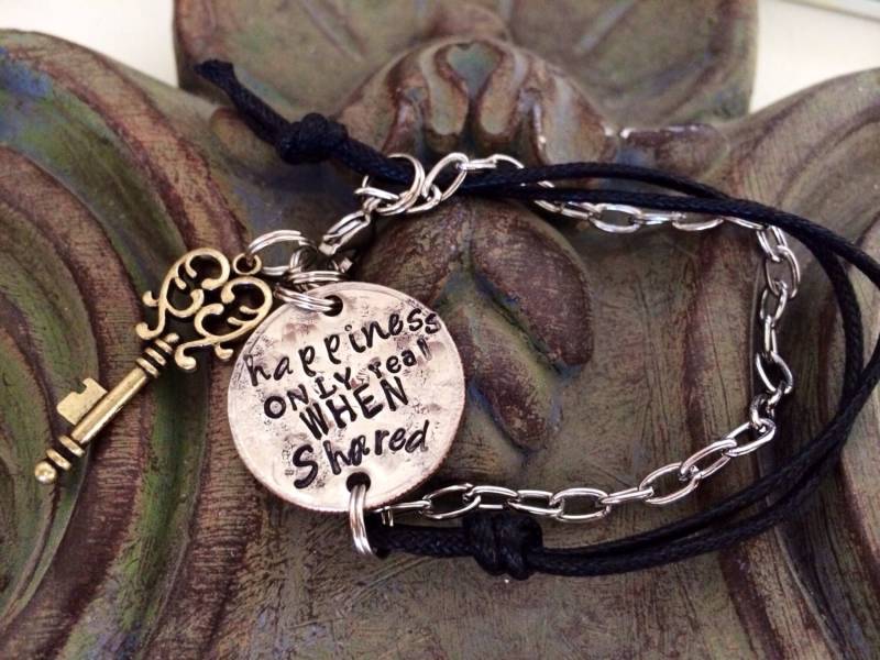 Glück Nur Echt, Wenn Geteilt - Münze Armband Leder in Die Wildnis Glück Nur Echt, Wenn Geteilt - Münze Armband Leder in Die Wildnis von CENTiment