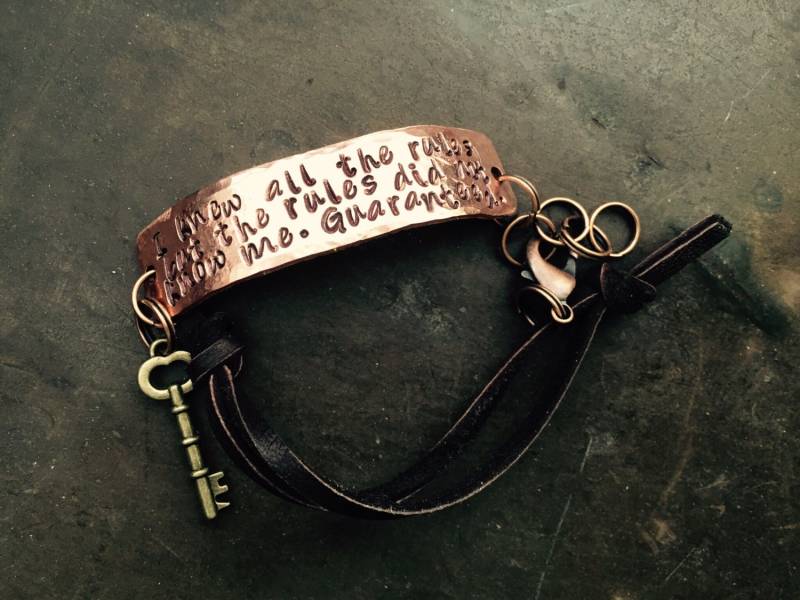 Ich Kannte Alle Regeln, Aber Die Regeln Kannten Mich Nicht, Garantiert ~ Kupferarmband Leder in Wildnis von CENTiment