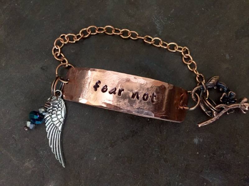Keine Angst ~ Armband Oder Halskette Hand Gehämmert Kupfer Bibel-Vers Anpassen Lieblings von CENTiment