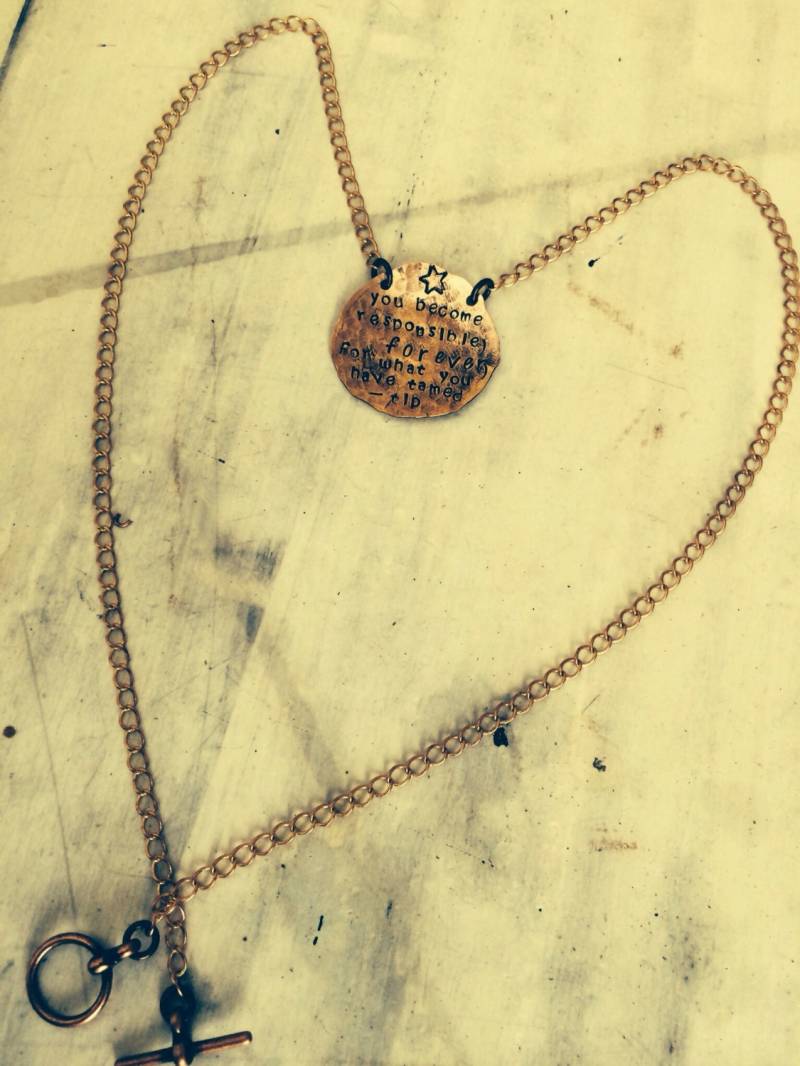 Kleine Prinz Kupfer-Kette ~ Anpassen Mit Ihren Eigenen Worten Sterne Haustiere Hand Gestempelt Metall Was Ist Ihr Lieblingsbuch? von CENTiment