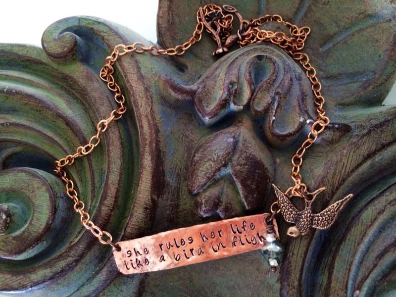 Kupfer Halskette Im Stil Von Stevie Nicks ~ Customize Mit Ihren Worten Oder Namen Rhiannon Metall Gestempelt von CENTiment