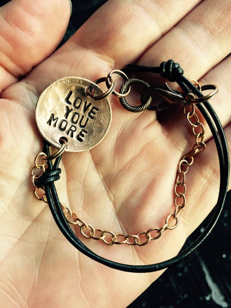 Liebe Dich Mehr ~ Armband Von Handgehämmert Kupfer Cent Leder Und Seelenverwandten Mutter/Tochter von CENTiment