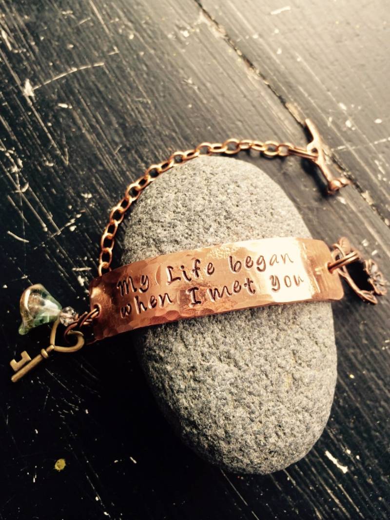 Mein Leben Begann, Als Ich Dich Armband Traf ~ Massivem Kupfer Personalisierte Jubiläum Wahre Liebe Mein Leben Begann, Als Ich Dich Armband Traf ~ Massivem Kupfer Personalisierte Jubiläum Wahre Liebe von CENTiment