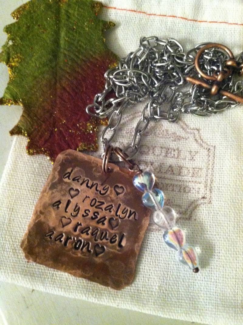 Mütter Kupfernen Halskette Hand Gestempelt "Meine Lovelist" Personalisiert Für Mama Oder Oma von CENTiment