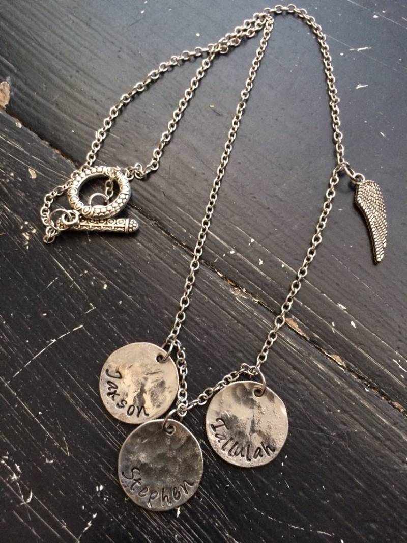 Mütter Kupfernen Halskette Hand Gestempelt Personalisierte "Engel Wachen Über Meine Engel"Oder Oma von CENTiment