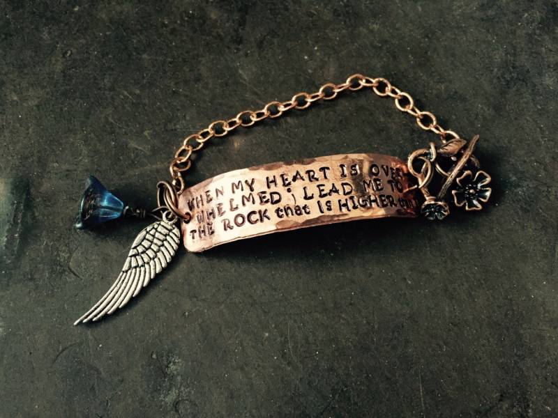 Psalm 612 ~ Armband Oder Halskette Hand Gehämmert Kupfer Bibel-Vers Anpassen Lieblings von CENTiment