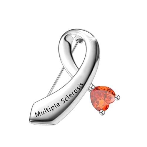 CENWA MS Survivor Geschenk für Multiple Sklerose Bewusstsein Brosche Pin Orange Band Schmuck, Metall von CENWA