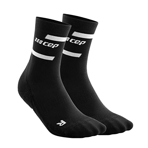 CEP - 2er-Paar THE RUN COMPRESSION SOCKS MID CUT für Herren | Doppelpack | Mittellange Laufsocken mit Kompression | Regenerierende Kompressionsstrümpfe für Männer | Schwarz | Gr. IV | L von CEP