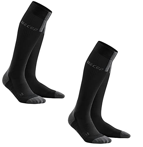 CEP – 2er Pack RUN SOCKS 3.0 für Damen | Kompressionsstrumpf mit präzisem Druckverlauf in schwarz / grau | Größe III von CEP