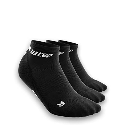 CEP - 3er-Paar THE RUN COMPRESSION SOCKS LOW CUT für Herren | Dreier Pack | 3er Pack kurze Laufsocken mit Kompression | 3 Paar regenerierende Kompressionssocken für Männer | Schwarz | Gr. III | M von CEP