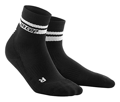 CEP – 80's COMPRESSION MID CUT SOCKS für Damen | Retrosocken für dein Workout in schwarz / weiß | Größe II von CEP