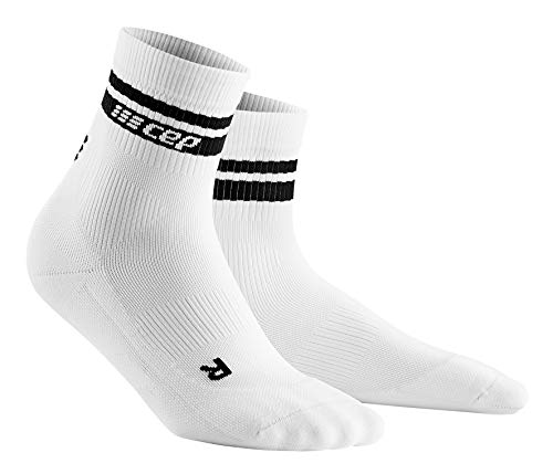 CEP – 80's COMPRESSION MID CUT SOCKS für Damen | Retrosocken für dein Workout in weiß / schwarz | Größe II von CEP