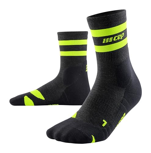 CEP - 80's COMPRESSION SOCKS HIKING MID-CUT für Damen | Mittelhohe Wandersocken in stonegrey/green mit verbesserter Merino-Qualität | Frauen Trekkingsocken für optimale Trittsicherheit | Gr. III | M von CEP