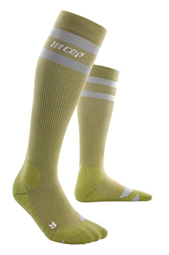 CEP - 80's COMPRESSION SOCKS HIKING für Damen | Hohe Wandersocken in olive/grau mit verbesserter Merino-Qualität | Frauen Trekkingsocken für optimale Trittsicherheit | Gr. II | S von CEP