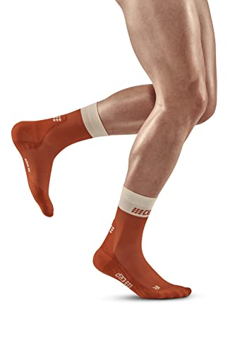 CEP - BLOOM COMPRESSION SOCKS MID CUT für Herren | Mittellange Laufsocken in ginger mit Kompression | Regenerierende Kompressionsstrümpfe für Männer | Gr. IV | L von CEP