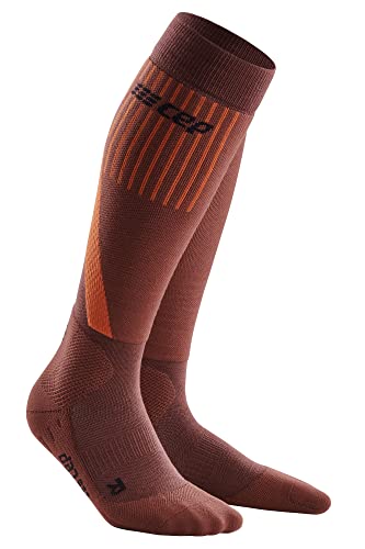 CEP - Merino Laufsocken Herren mit Kompression COLD WEATHER orange, Gr. L, lange Kompressionssocken mit Merino Wolle, warme Kompressionsstrümpfe, Sport Wintersocken für optimale Stabilität von CEP