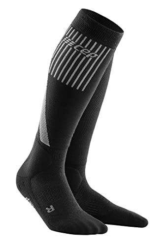 CEP - Merino Laufsocken Herren mit Kompression COLD WEATHER schwarz, Gr. XL, lange Kompressionssocken mit Merino Wolle, warme Kompressionsstrümpfe, Sport Wintersocken für optimale Stabilität von CEP