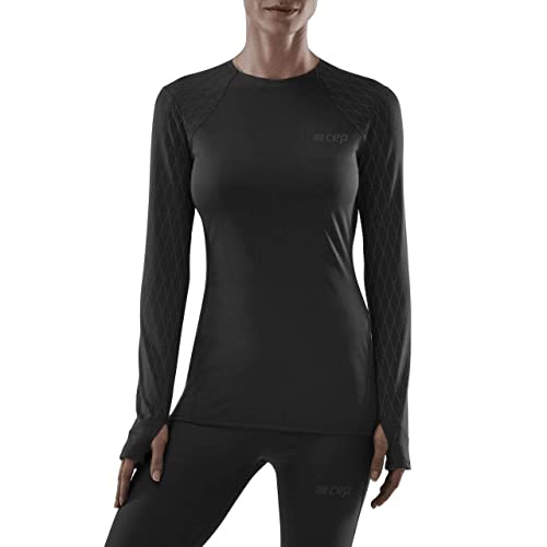 CEP Cold Weather Shirt für Damen | Atmungsaktives Langarm Funktionsshirt in schwarz mit Reflektor Panels | Größe XL von CEP