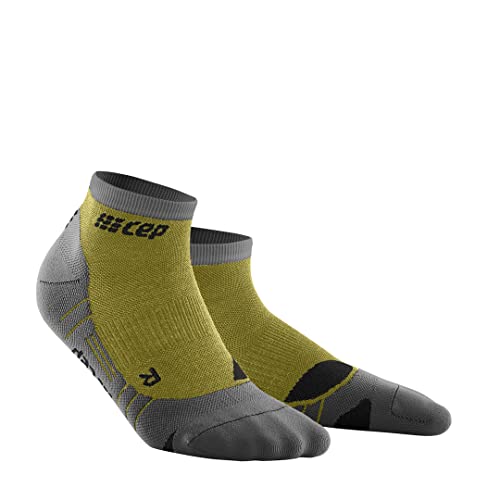 CEP - HIKING LIGHT MERINO LOW CUT SOCKS REDESIGN für Herren | Wandersocken aus Merinowolle mit Kompression | Trekkingsocken für leichte Beine in Olive/Grau | Größe V | XL von CEP