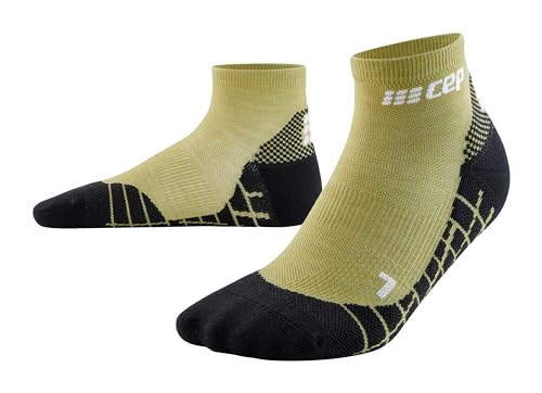 CEP - HIKING LIGHT MERINO LOW CUT SOCKS REDESIGN für Herren | Wandersocken aus Merinowolle mit Kompression | Trekkingsocken für leichte Beine in olive | Größe III | M von CEP