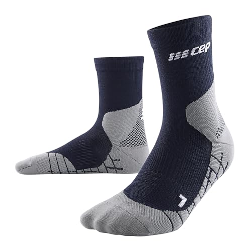 CEP - HIKING LIGHT MERINO MID CUT SOCKS REDESIGN für Damen | Bessere Stabilität dank Wandersocken mit Kompression | Trekkingsocken für leichte Beine in blau | Größe II | S von CEP