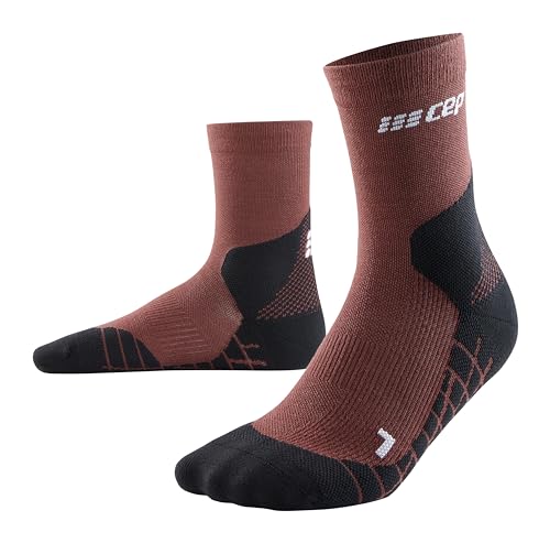 CEP - HIKING LIGHT MERINO MID CUT SOCKS REDESIGN für Damen | Bessere Stabilität dank Wandersocken mit Kompression | Trekkingsocken für leichte Beine in braun | Größe II | S von CEP