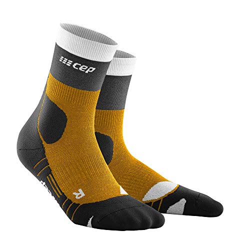 CEP – HIKING LIGHT MERINO MID CUT SOCKS REDESIGN für Damen | Bessere Stabilität dank Wandersocken mit Kompression in Sungold / Schwarz | Größe II von CEP