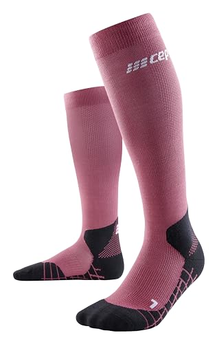 CEP - HIKING LIGHT MERINO SOCKS REDESIGN für Damen | Lange Wandersocken mit aktivierender Kompression | Trekkingsocken für leichte Beine in berry | Größe II | S von CEP
