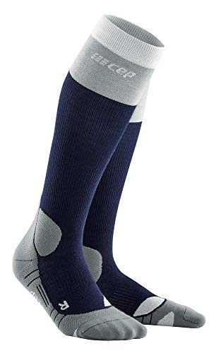 CEP - HIKING LIGHT MERINO SOCKS REDESIGN für Damen | Lange Wandersocken mit aktivierender Kompression | Trekkingsocken für leichte Beine in Marineblue/grey | Größe IV von CEP