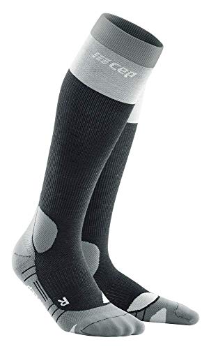 CEP - HIKING LIGHT MERINO SOCKS REDESIGN für Damen | Lange Wandersocken mit aktivierender Kompression | Trekkingsocken für leichte Beine in Stonegrey/grey | Größe II von CEP