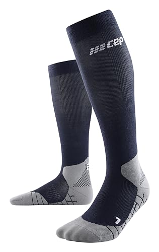 CEP - HIKING LIGHT MERINO SOCKS REDESIGN für Herren | Lange Wandersocken mit aktivierender Kompression | Trekkingsocken für leichte Beine in blau | Größe IV |L von CEP
