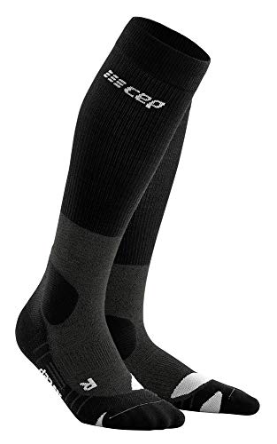 CEP – HIKING MERINO SOCKS REDESIGN für Damen | Knielange Wandersocken mit Kompression | Trekkingsocken für optimale Trittsicherheit in Stonegrey/Grey | Größe II von CEP