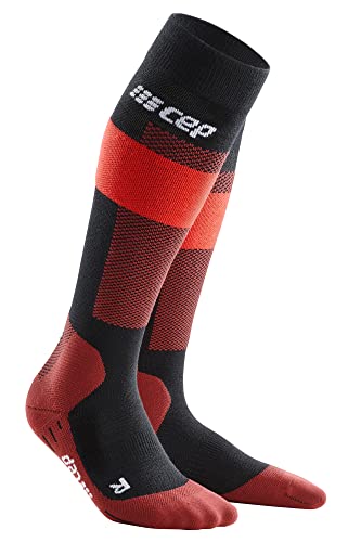 CEP - Herren Merino Skisocken mit Kompression | Rot | Größe V | XL | Merino Socken Skiing mit Polsterung | Anti Blasen Skisocken Merinowolle von CEP