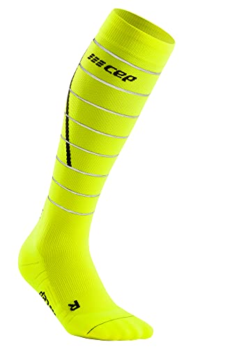 CEP Herren Reflective Compression Socks Tall Laufbekleidung Kompressions-Socken Neon Yellow - Neongelb V von CEP