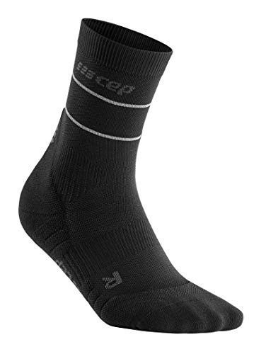 CEP Herren Reflective Mid-Cut Socks Men Laufbekleidung Laufsocken Black - Schwarz V von CEP