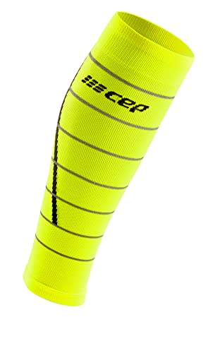 CEP - REFLECTIVE COMPRESSION CALF SLEEVES für Damen | Reflektierende Laufsocken in neon gelb | Größe II | S von CEP