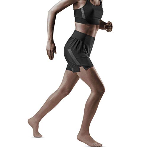 CEP – RUN LOOSE FIT SHORTS für Damen | Kurze Sporthose für maximale Bewegungsfeiheit in schwarz | Größe L von CEP