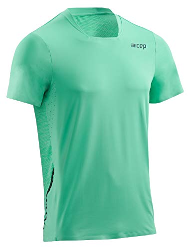 CEP – Run Shirt Short Sleeve für Herren | Atmungsaktives Laufshirt mit Mesh–Einsatz am Rücken in Mint | Größe S von CEP