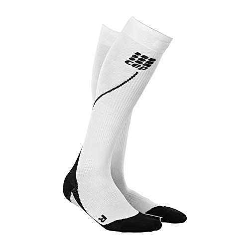 CEP - RUN SOCKS 2.0 für Damen | Lange Laufsocken mit Kompressionswirkung in schwarz/weiß | Größe III von CEP