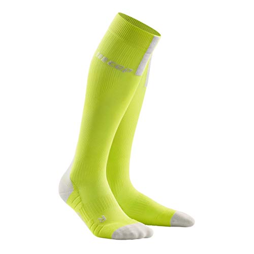 CEP Unisex-Adult Compression Socken, Lime/Light Grey, L von CEP