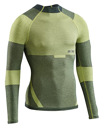 CEP - SKI Touring Base Shirt für Herren | Atmungsaktive Longsleeve Ski Unterwäsche für Herren in grün mit Schulterpolstern | Größe XL von CEP