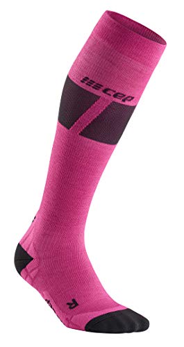 CEP – SKI ULTRALIGHT SOCKS REDESIGN für Damen | Innovative Skisocken für ein besseres Fahrgefühl in pink/dunkelgrau | Größe IV von CEP