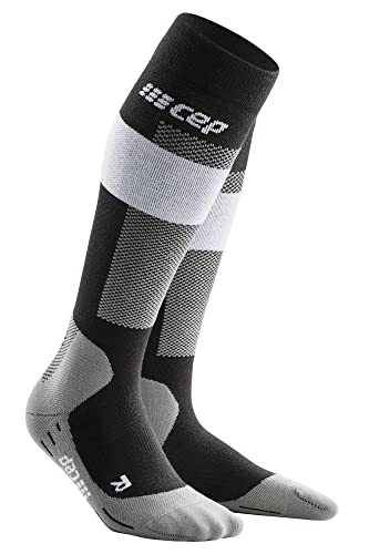 CEP - Herren Merino Skisocken mit Kompression | Grau | Größe III | M | Merino Socken Skiing mit Polsterung | Anti Blasen Skisocken Merinowolle von CEP