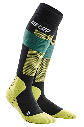 CEP - Herren Merino Skisocken mit Kompression | Grün | Größe III | M | Merino Socken Skiing mit Polsterung | Anti Blasen Skisocken Merinowolle von CEP