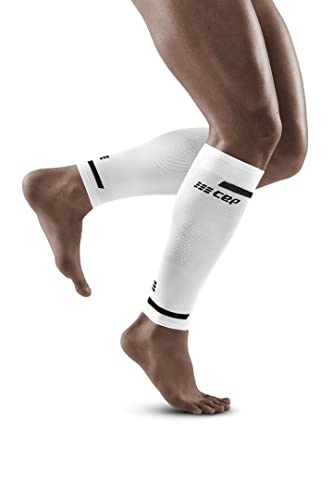 CEP - THE RUN COMPRESSION CALF SLEEVES für Herren | Stulpen für die Beine | Kompressionsstulpen Herren in weiß zur effektiven Muskelaktivierung der Wade | Gr. III | M von CEP