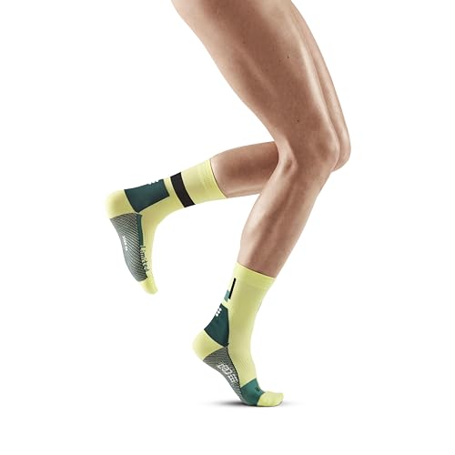 CEP - THE RUN COMPRESSION SOCKS MID CUT für Damen | Mittellange Laufsocken in lime (LE) mit Kompression | Regenerierende Kompressionsstrümpfe für Frauen | Gr. II | S von CEP