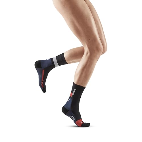 CEP - THE RUN COMPRESSION SOCKS MID CUT für Damen | Mittellange Laufsocken in schwarz (LE) mit Kompression | Regenerierende Kompressionsstrümpfe für Frauen | Gr. II | S von CEP