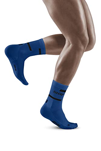 CEP - THE RUN COMPRESSION SOCKS MID CUT für Herren | Mittellange Laufsocken in blau mit Kompression | Regenerierende Kompressionsstrümpfe für Männer | Gr. III | M von CEP